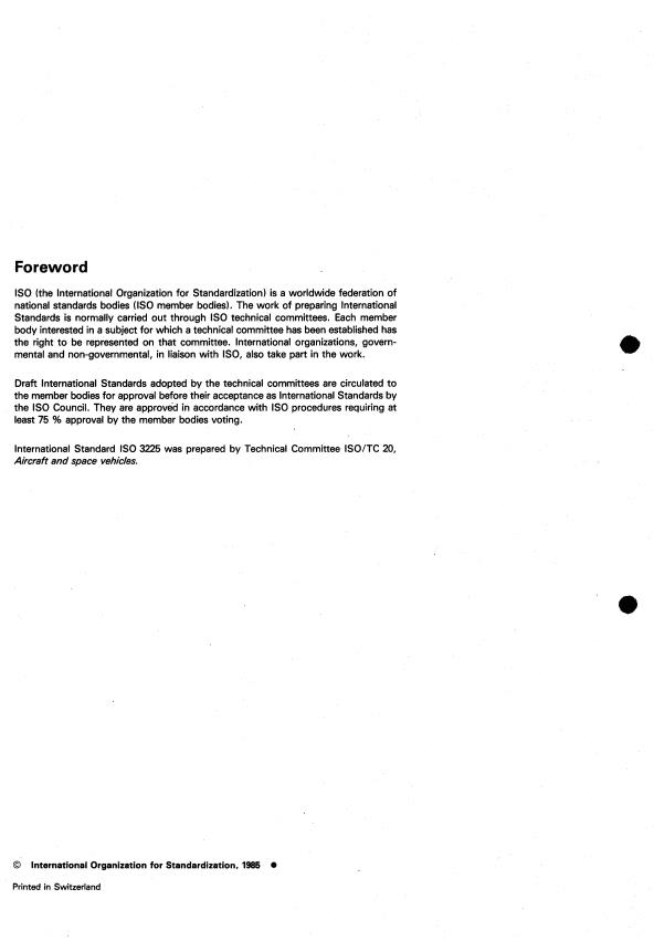 ISO 3225:1985 ISO 3225:1985 - Aerospace -- Self-locking, fixed, two lug anchor nuts, reduced series, with counterbore, strength classification 1 100 MPa and maximum operating temperature 235 degrees C - Page 2 preview