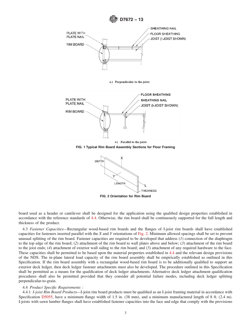 REDLINE ASTM D7672-13 - Standard Specification for  Evaluating Structural Capacities of Rim Board Products and   Assemblies