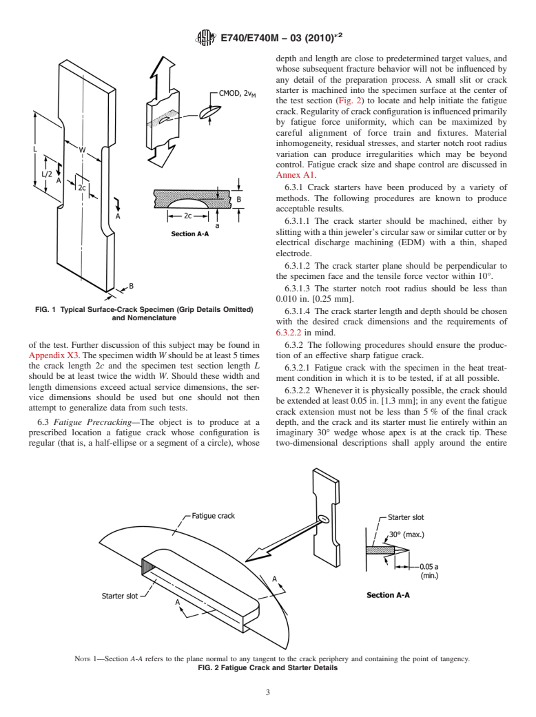 ASTM E740/E740M-03(2010)e2 - Standard Practice for  Fracture Testing with Surface-Crack Tension Specimens