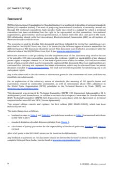 ISO 20685-2:2023 - Ergonomics — 3-D scanning methodologies for internationally compatible anthropometric databases — Part 2: Evaluation protocol of surface shape and repeatability of relative landmark positions
Released:14. 09. 2023 - Page 4 preview