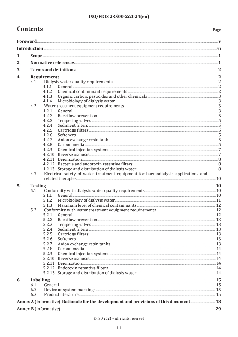 ISO/FDIS 23500-2 - Preparation and quality management of fluids for haemodialysis and related therapies — Part 2: Water treatment equipment for haemodialysis applications and related therapies
Released:12. 02. 2024