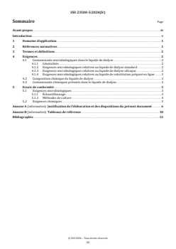 ISO 23500-5:2024 ISO 23500-5:2024 - Préparation et management de la qualité des liquides d'hémodialyse et de thérapies annexes — Partie 5: Qualité des liquides de dialyse pour hémodialyse et thérapies apparentées
Released:17. 04. 2024 - Page 3 preview