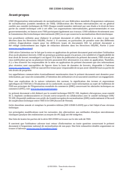 ISO 23500-5:2024 ISO 23500-5:2024 - Préparation et management de la qualité des liquides d'hémodialyse et de thérapies annexes — Partie 5: Qualité des liquides de dialyse pour hémodialyse et thérapies apparentées
Released:17. 04. 2024 - Page 4 preview