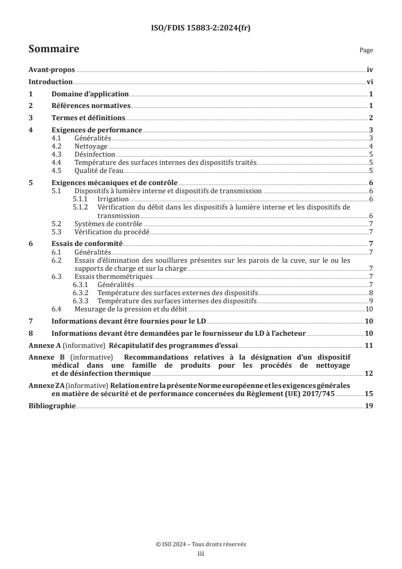 ISO/FDIS 15883-2 - Laveurs désinfecteurs — Partie 2: Exigences et essais pour laveurs désinfecteurs destinés à la désinfection thermique des dispositifs médicaux critiques et semi-critiques
Released:9/2/2024