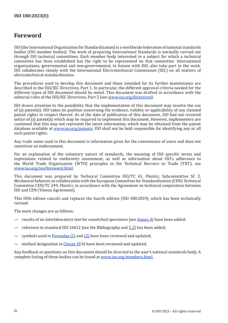 ISO 180:2023 ISO 180:2023 - Plastics — Determination of Izod impact strength
Released:1. 06. 2023 - Page 4 preview