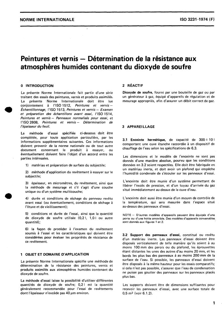 ISO 3231:1974 - Paints and varnishes — Determination of resistance to humid atmospheres containing sulphur dioxide
Released:11/1/1974