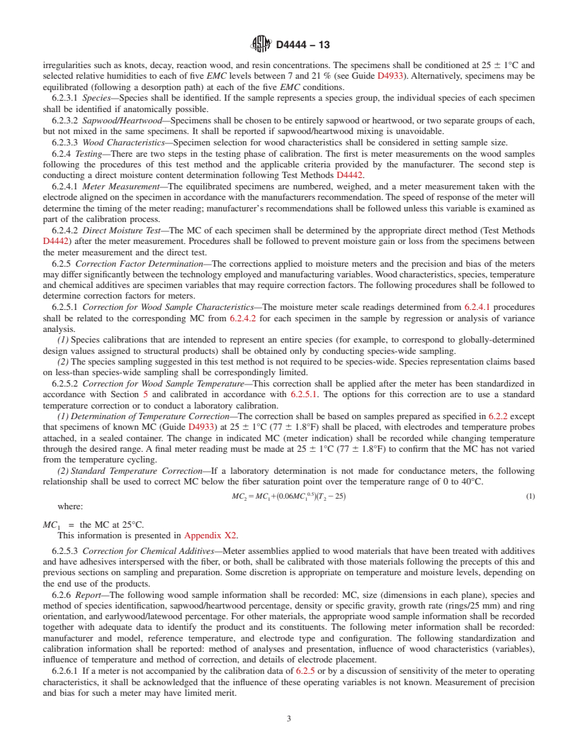 REDLINE ASTM D4444-13 - Standard Test Method for  Laboratory Standardization and Calibration of Hand-Held Moisture  Meters