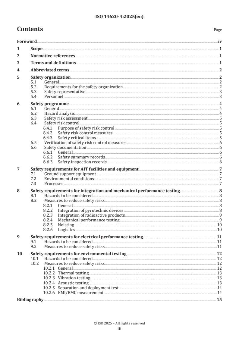 ISO 14620-4:2025 - Space systems — Safety requirements — Part 4: Spacecraft assembly, integration and test
Released:19. 02. 2025