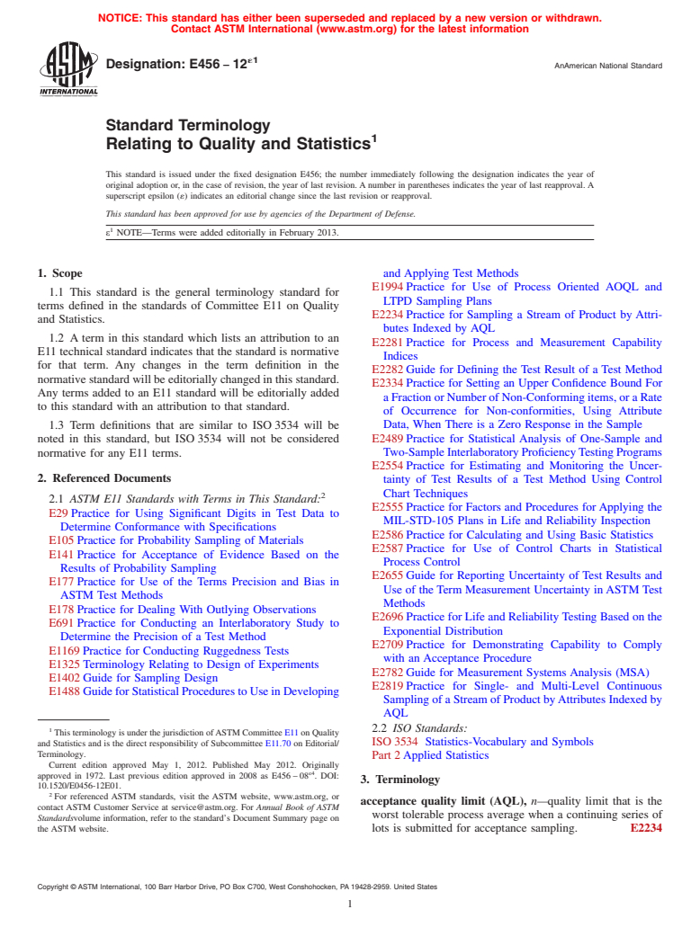 ASTM E456-12e1 - Standard Terminology  Relating to Quality and Statistics