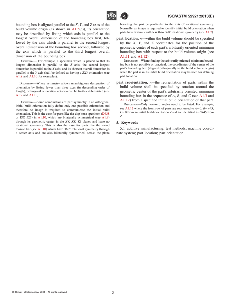 ASTM ISO/ASTM52921-13 - Standard Terminology for Additive Manufacturing-Coordinate Systems and Test Methodologies