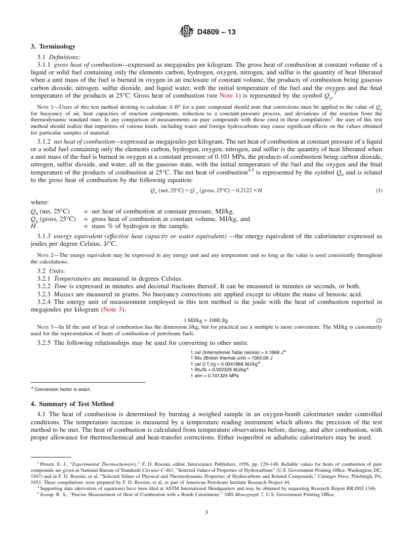 REDLINE ASTM D4809-13 - Standard Test Method for Heat of Combustion of Liquid Hydrocarbon Fuels by Bomb Calorimeter   (Precision Method)