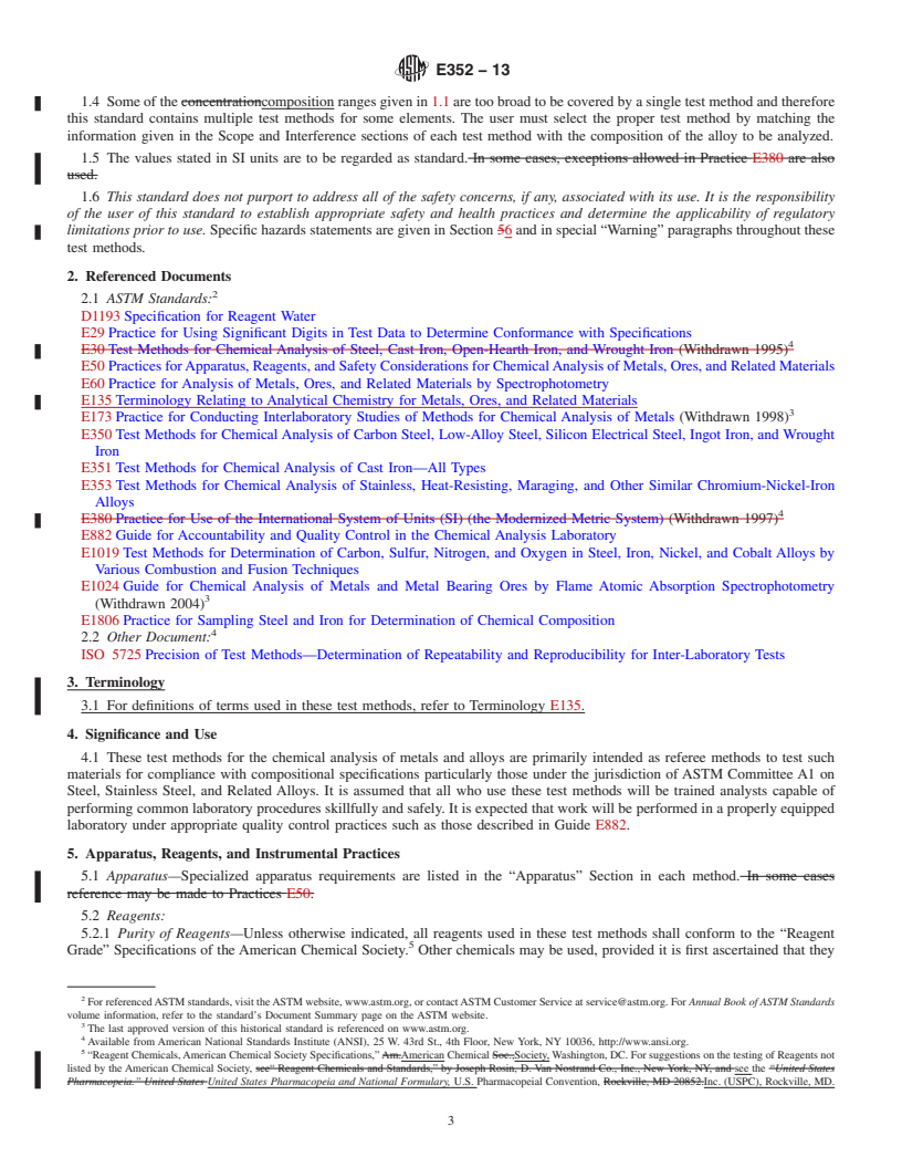 REDLINE ASTM E352-13 - Standard Test Methods for Chemical Analysis of Tool Steels and Other Similar Medium-  and High-Alloy Steels