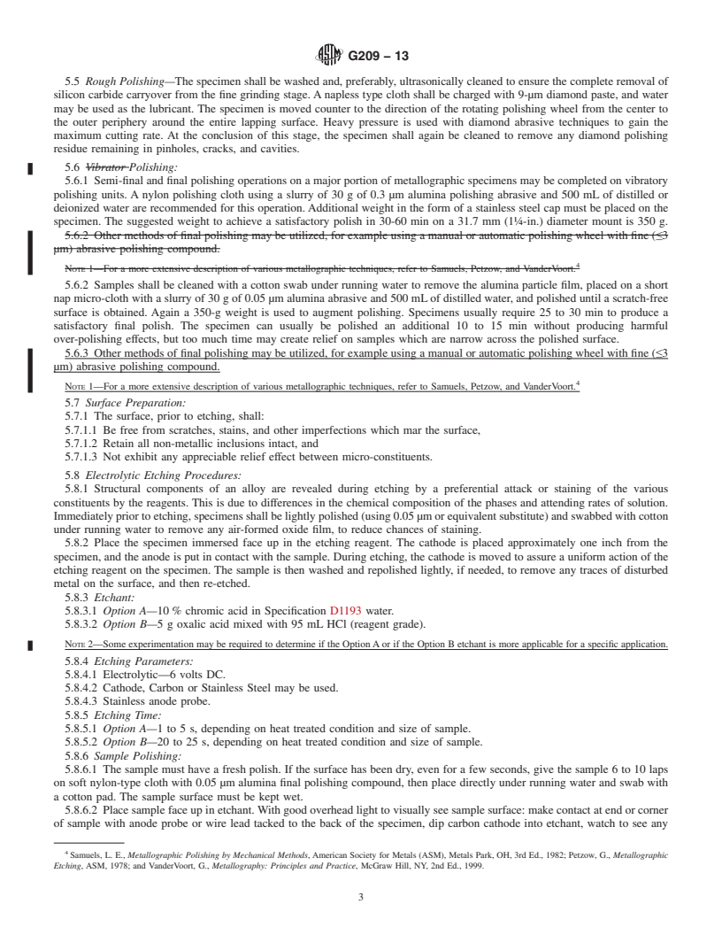 REDLINE ASTM G209-13 - Standard Practice for Detecting mu-phase in Wrought Nickel-Rich, Chromium, Molybdenum-Bearing  Alloys