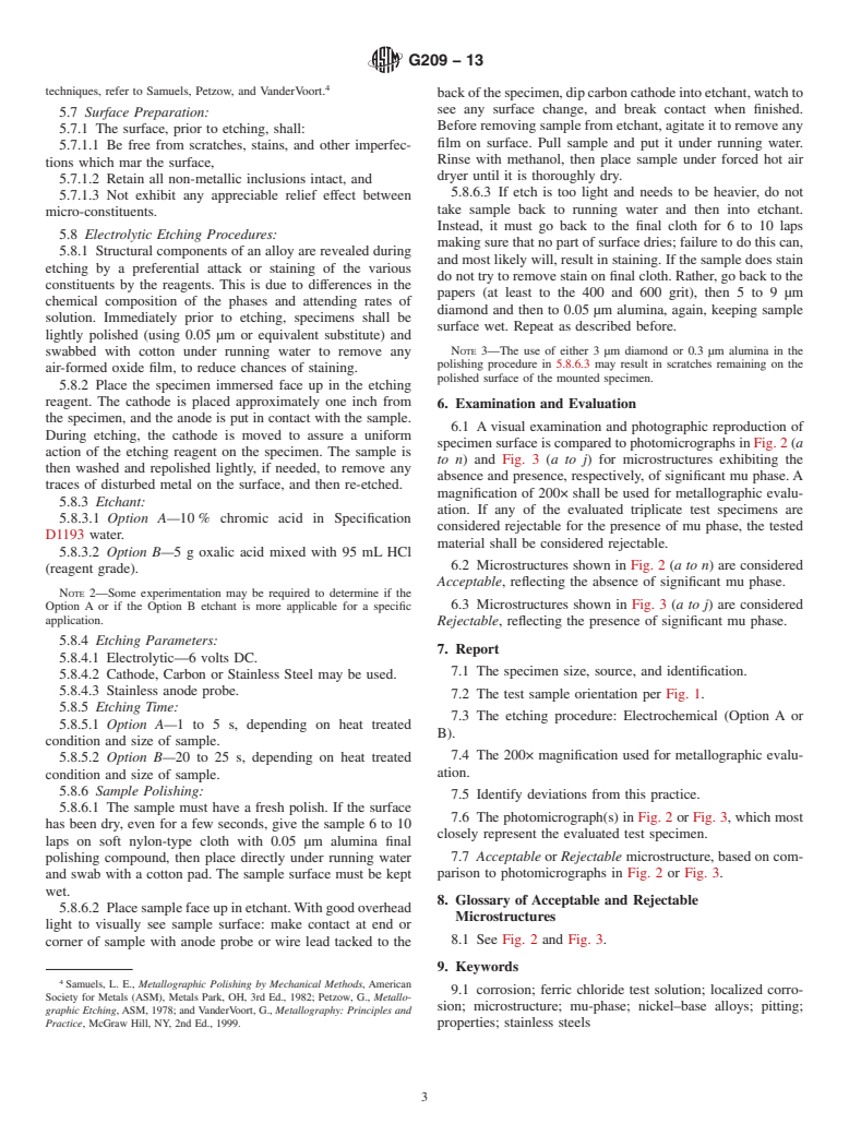 ASTM G209-13 - Standard Practice for Detecting mu-phase in Wrought Nickel-Rich, Chromium, Molybdenum-Bearing  Alloys