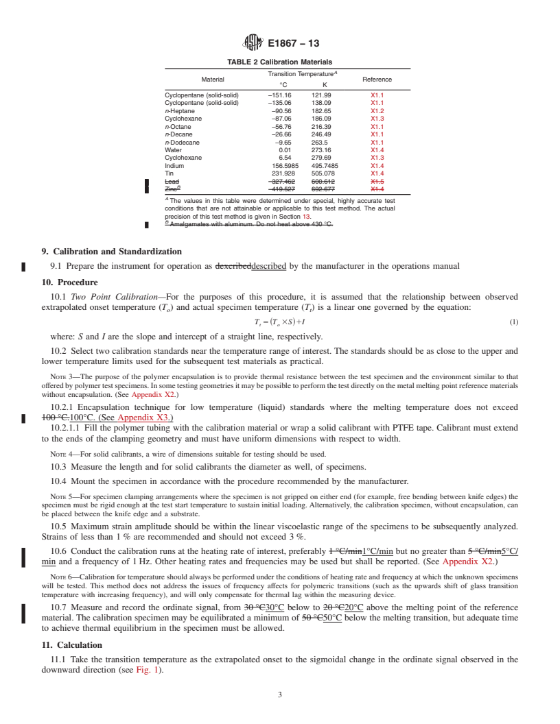 REDLINE ASTM E1867-13 - Standard Test Method for  Temperature Calibration of Dynamic Mechanical Analyzers