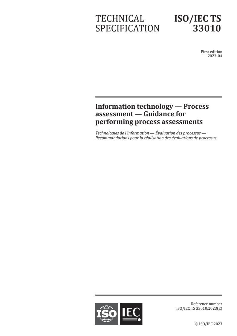 ISO/IEC TS 33010:2023 - Information technology — Process assessment — Guidance for performing process assessments
Released:5. 04. 2023