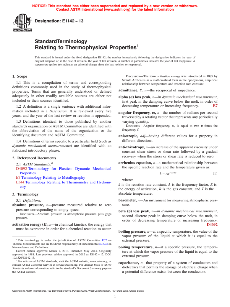 ASTM E1142-13 - Standard Terminology  Relating to Thermophysical Properties