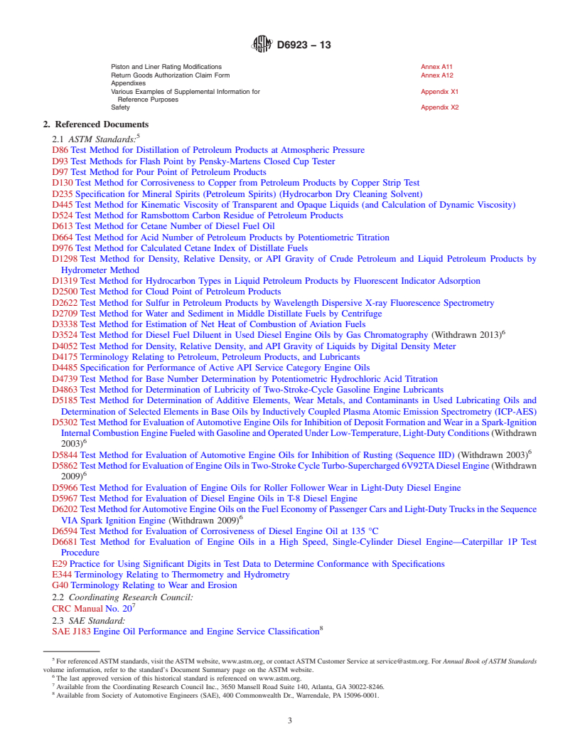 REDLINE ASTM D6923-13 - Standard Test Method for Evaluation of Engine Oils in a High Speed, Single-Cylinder Diesel Engine&mdash;Caterpillar 1R Test Procedure