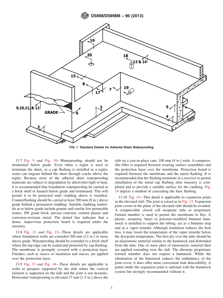 ASTM D5898/D5898M-96(2013) - Standard Guide for Standard Details for Adhered Sheet Waterproofing