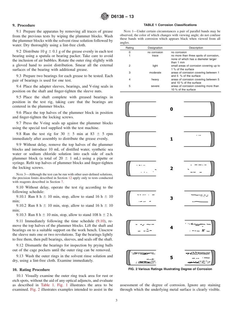 ASTM D6138-13 - Standard Test Method for  Determination of Corrosion-Preventive Properties of Lubricating   Greases Under Dynamic Wet Conditions (Emcor Test)