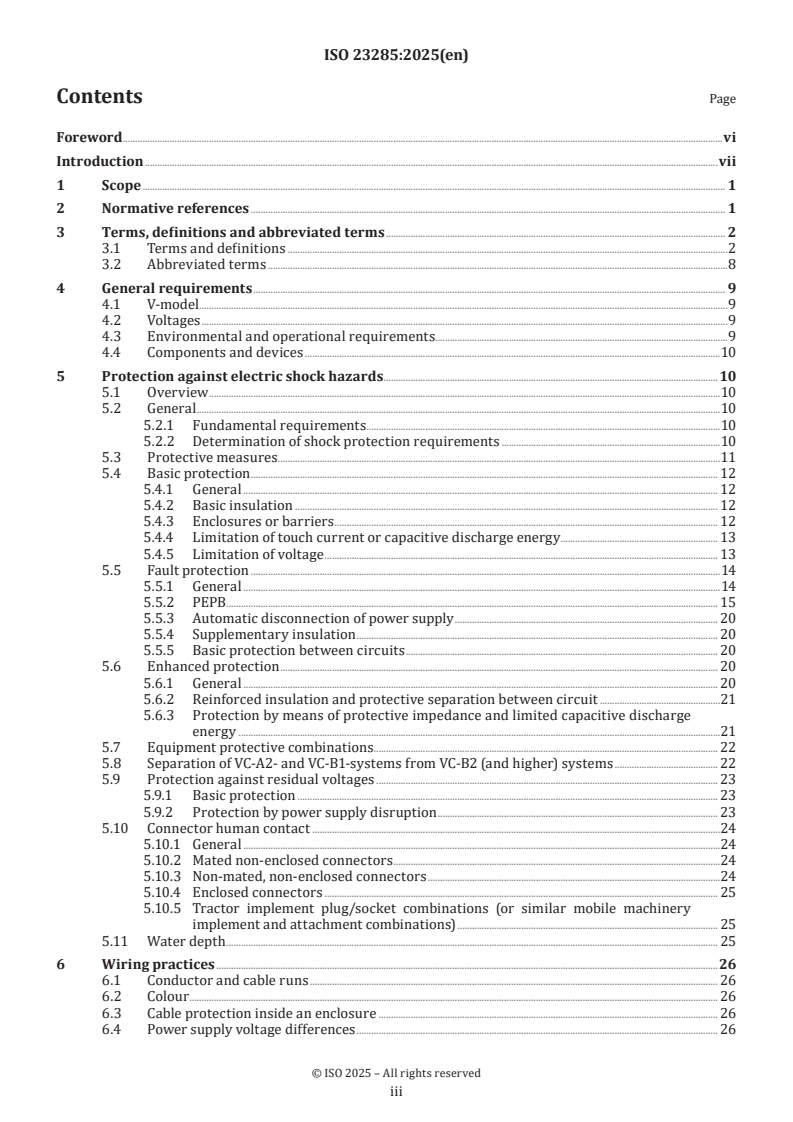 ISO 23285:2025 - Agricultural machinery, tractors, and earth-moving machinery — Safety of electrical and electronic components and systems operating at 32 V to 75 V DC and 21 V to 50 V AC
Released:26. 02. 2025