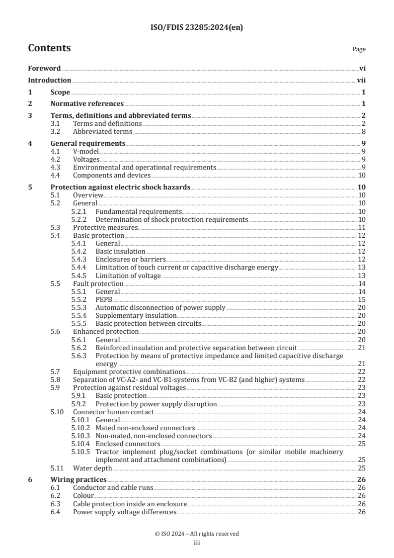 ISO/FDIS 23285 - Agricultural machinery, tractors, and earth-moving machinery — Safety of electrical and electronic components and systems operating at 32 V to 75 V DC and 21 V to 50 V AC
Released:11/19/2024