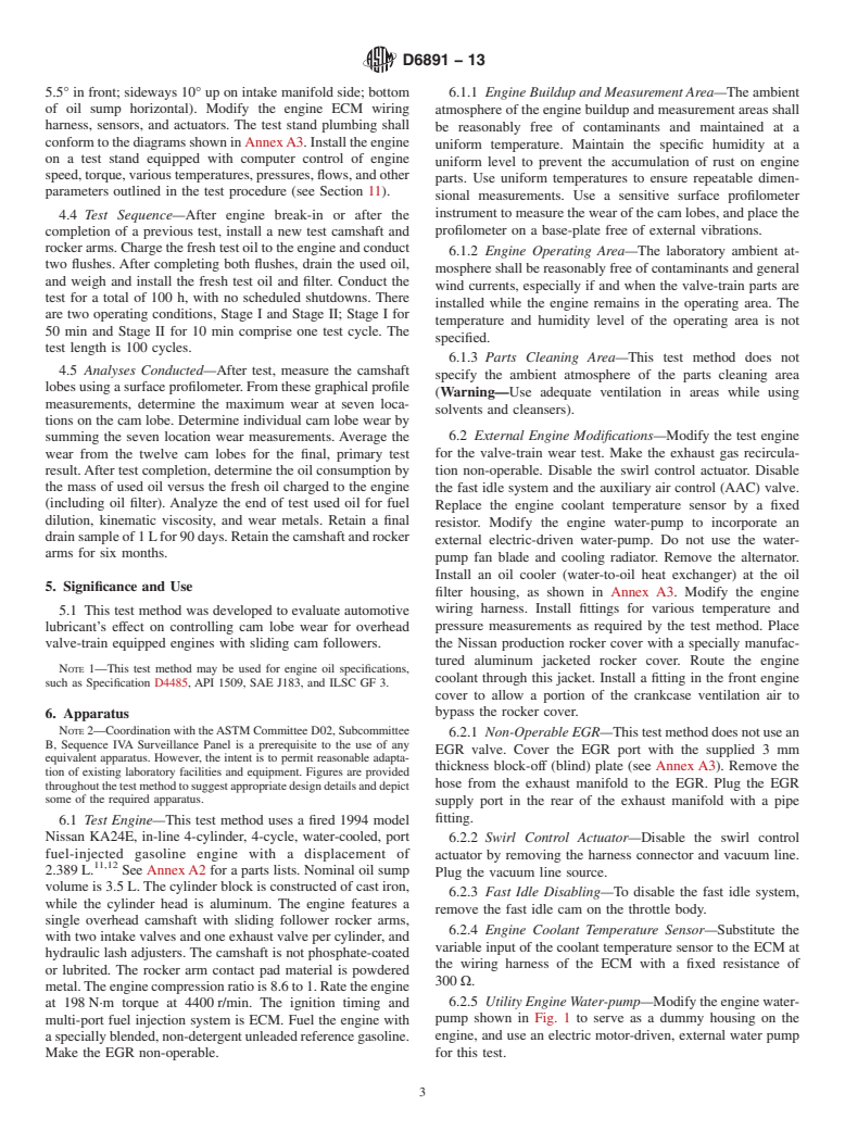 ASTM D6891-13 - Standard Test Method for  Evaluation of Automotive Engine Oils in the Sequence IVA Spark-Ignition   Engine