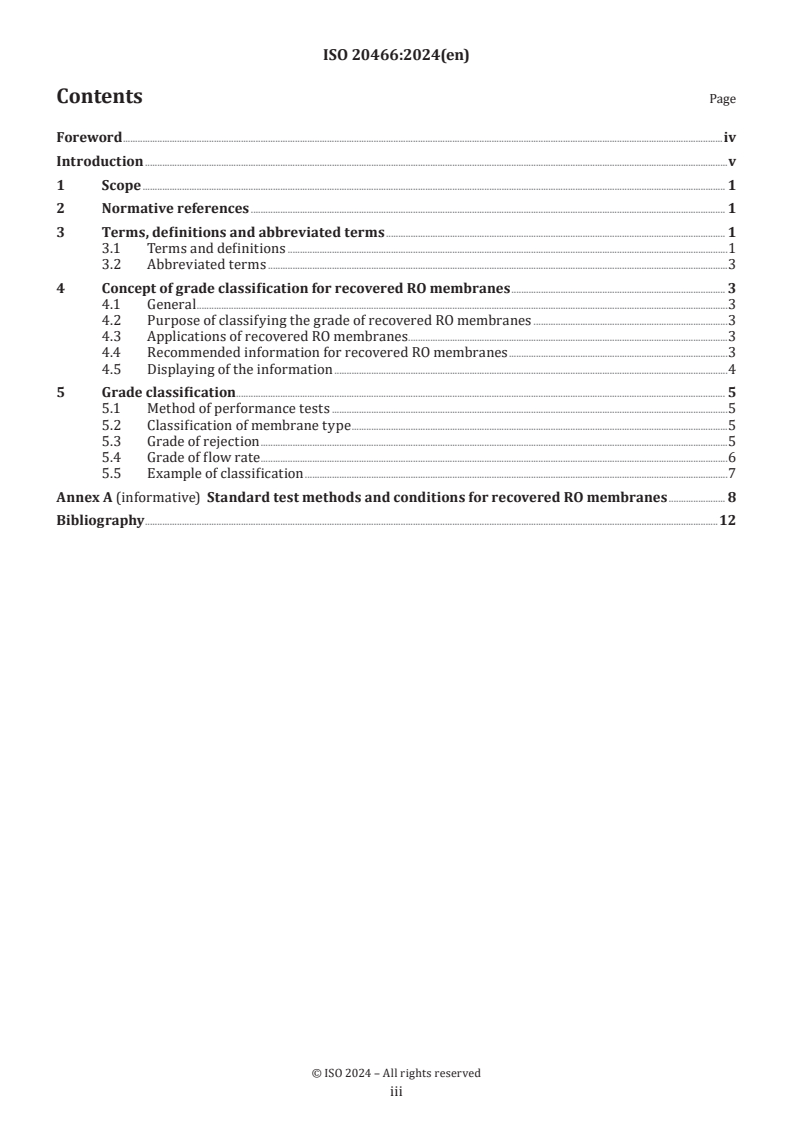 ISO 20466:2024 - Guidance for performance grading of recovered reverse osmosis (RO) membranes for water reuse
Released:12/9/2024