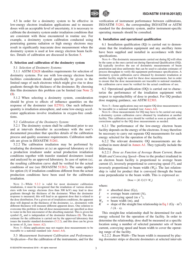 ASTM ISO/ASTM51818-13 - Standard Practice for Dosimetry in an Electron Beam Facility for Radiation Processing at Energies Between 80 and 300 keV