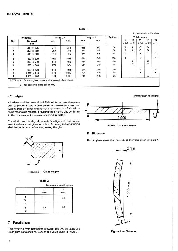 ISO 3254:1989 ISO 3254:1989 - Shipbuilding and marine structures -- Toughened safety glass panes for rectangular windows - Page 4 preview