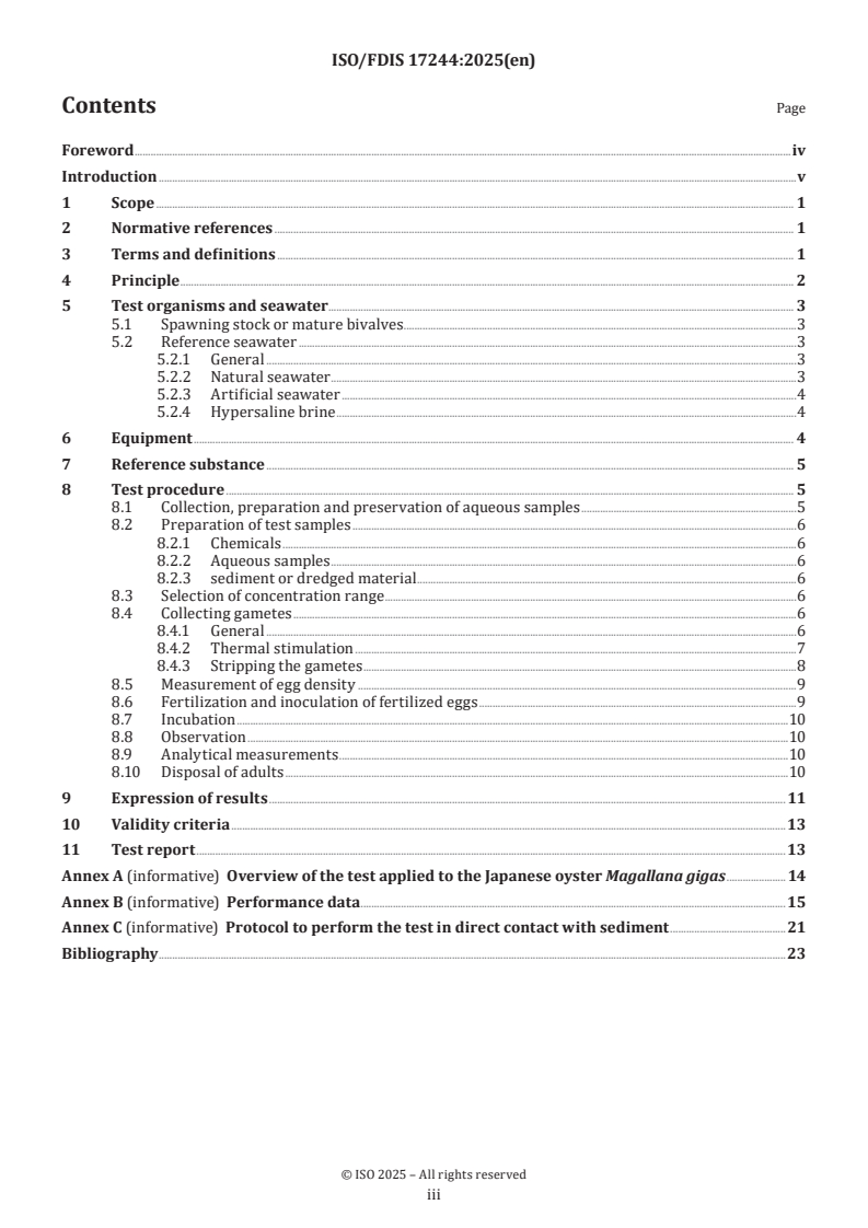 ISO/FDIS 17244 - Water quality — Determination of the toxicity of water samples on the embryo-larval development of Japanese oyster (Magallana gigas) and blue mussel (Mytilus edulis or M. galloprovincialis)
Released:24. 03. 2025