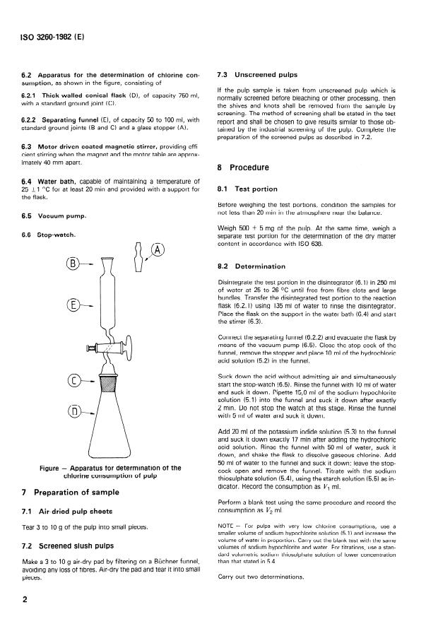 ISO 3260:1982 ISO 3260:1982 - Pulps -- Determination of chlorine consumption (Degree of delignification) - Page 4 preview