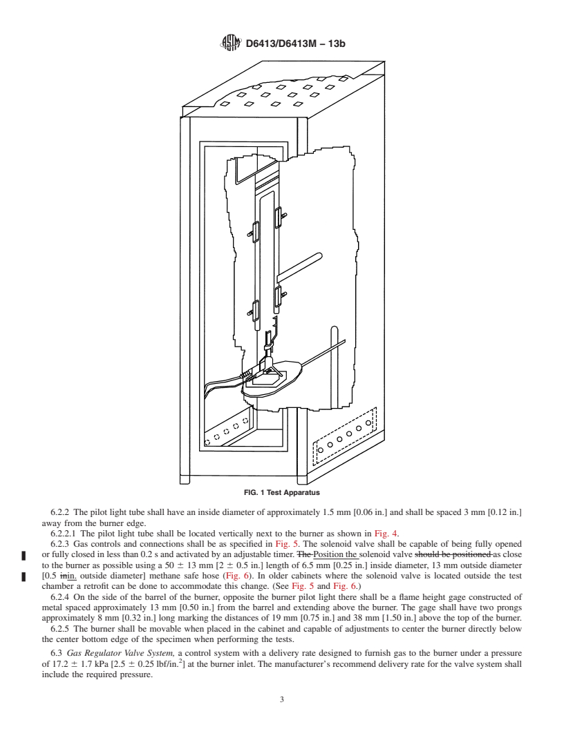 REDLINE ASTM D6413/D6413M-13b - Standard Test Method for  Flame Resistance of Textiles (Vertical Test)