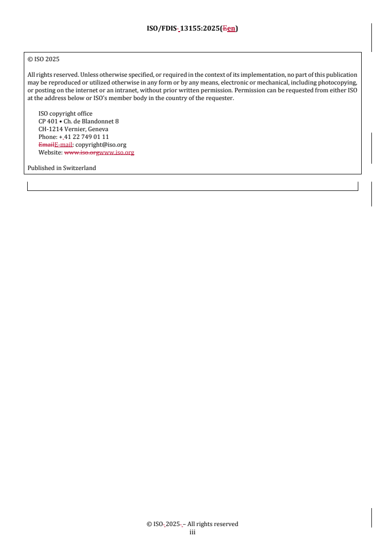 REDLINE ISO/FDIS 13155 - Refuse collection vehicles — Vocabulary, classification and requirements for commercial specifications
Released:29. 04. 2025