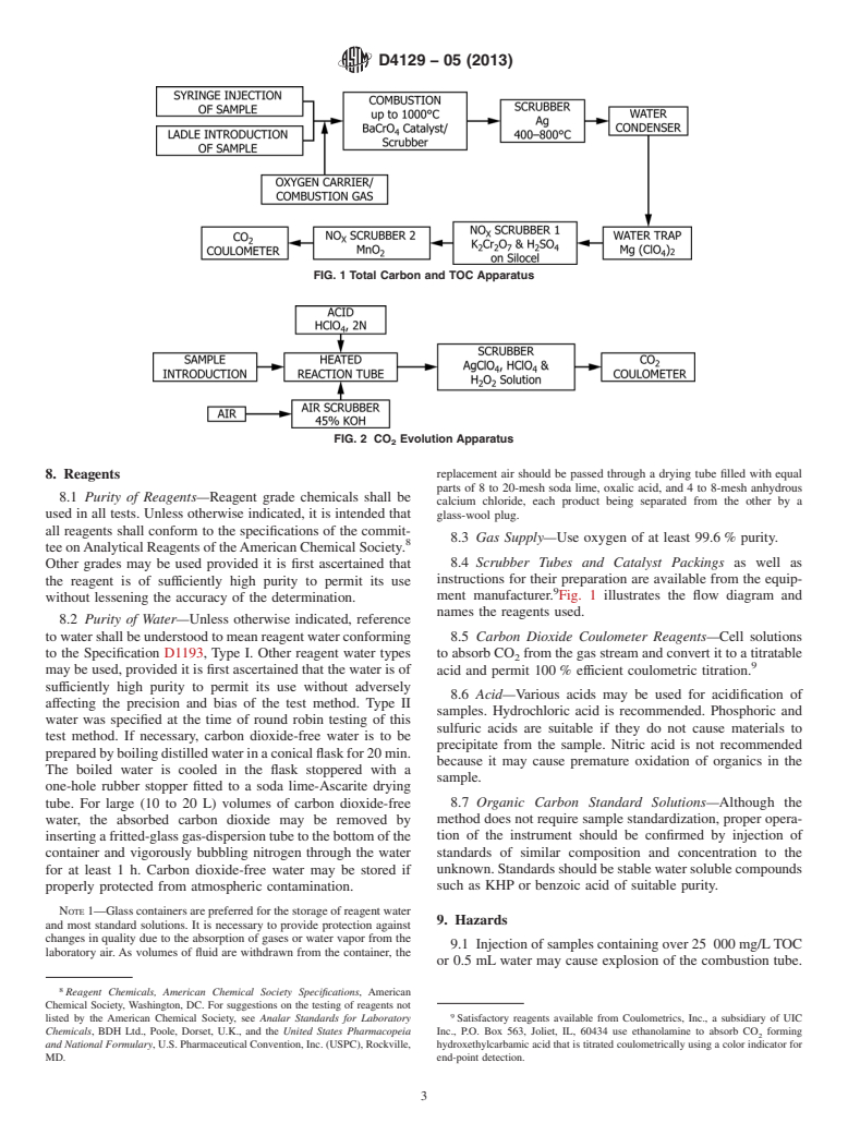 ASTM D4129-05(2013) - Standard Test Method for  Total and Organic Carbon in Water by High Temperature Oxidation   and by Coulometric Detection