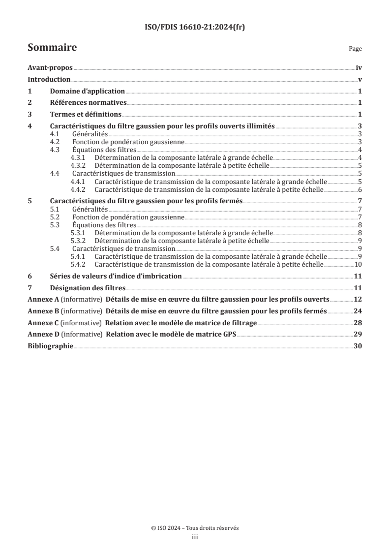 ISO/FDIS 16610-21 - Spécification géométrique des produits (GPS) — Filtrage — Partie 21: Filtres de profil linéaires: Filtres gaussiens
Released:11/8/2024