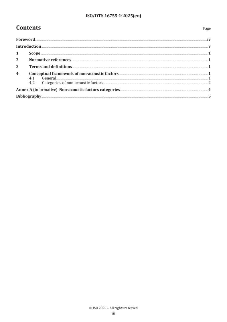 ISO/DTS 16755-1 - Acoustics — Non acoustic factors influencing the perception, interpretation and response to environmental sounds — Part 1: Definition and conceptual framework
Released:29. 01. 2025