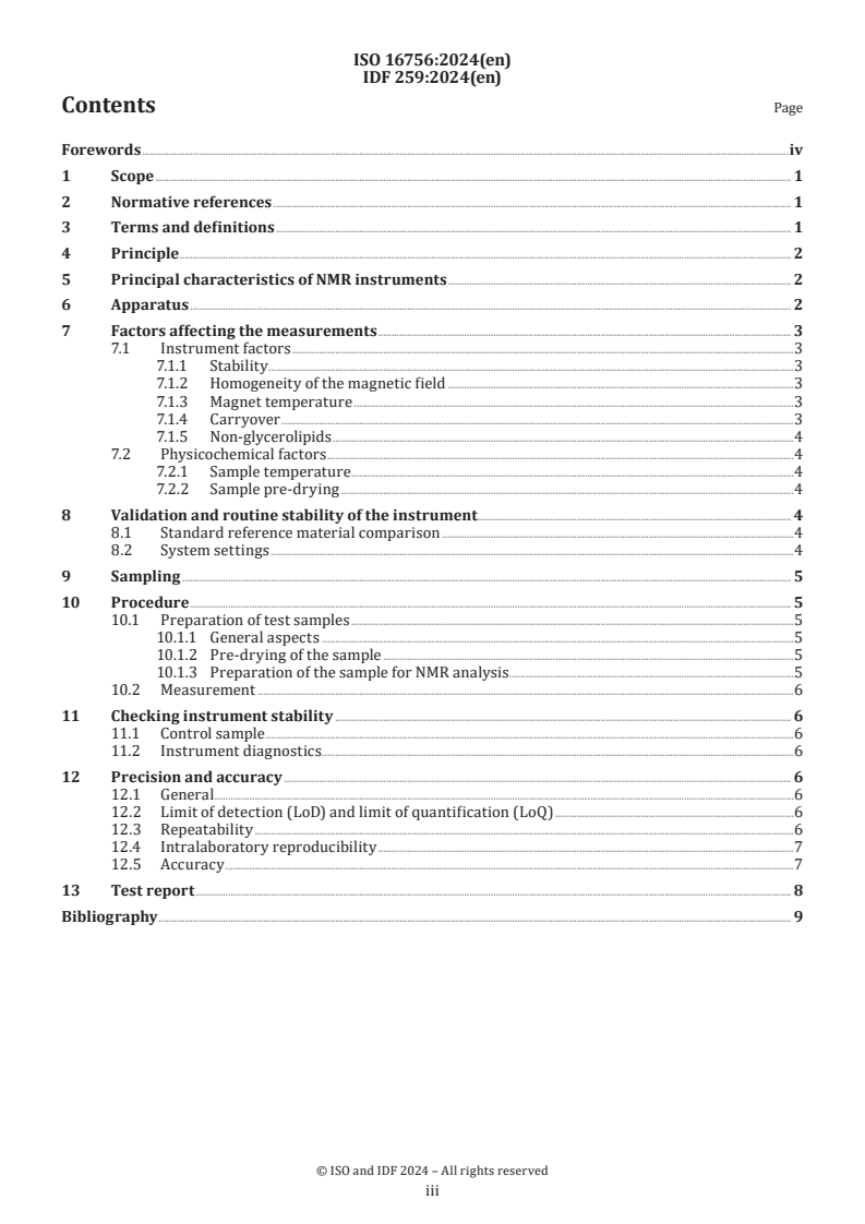 ISO 16756:2024 - Milk and milk products — Guidance for the application of Carr-Purcell-Meiboom-Gill (CPMG) pulsed time-domain nuclear magnetic resonance (TD-NMR) spectroscopy for fat determination
Released:27. 09. 2024