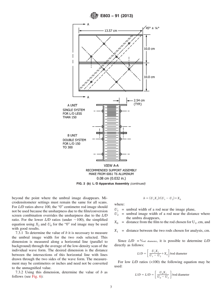 ASTM E803-91(2013) - Standard Test Method for  Determining the <emph type="ital">L/D&#8201;</emph>Ratio of Neutron  Radiography Beams