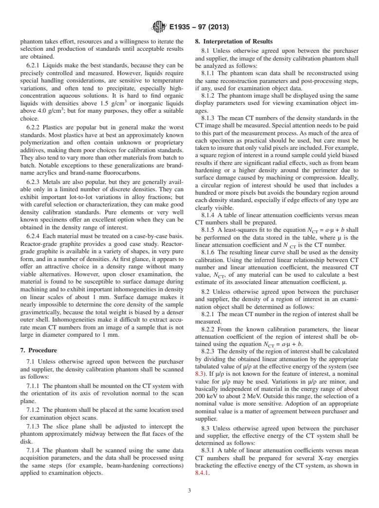 ASTM E1935-97(2013) - Standard Test Method for  Calibrating and Measuring CT Density