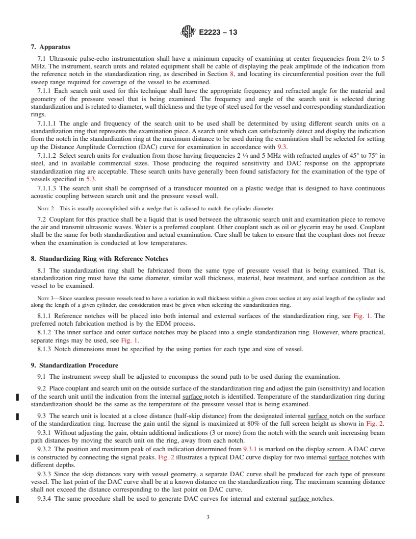 REDLINE ASTM E2223-13 - Standard Practice for  Examination of Seamless, Gas-Filled, Steel Pressure Vessels  Using Angle Beam Ultrasonics