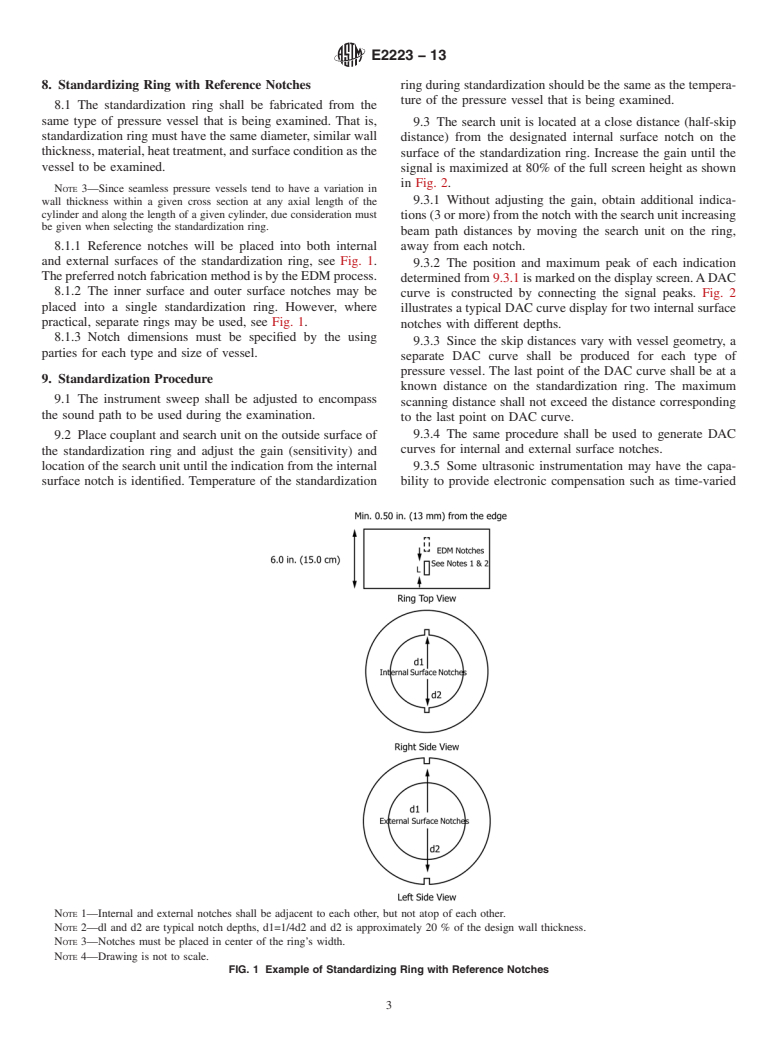 ASTM E2223-13 - Standard Practice for  Examination of Seamless, Gas-Filled, Steel Pressure Vessels  Using Angle Beam Ultrasonics