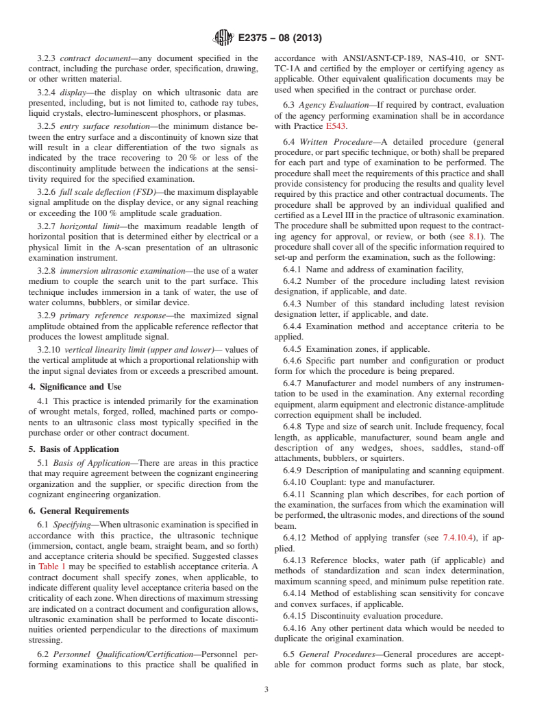 ASTM E2375-08(2013) - Standard Practice for  Ultrasonic Testing of Wrought Products