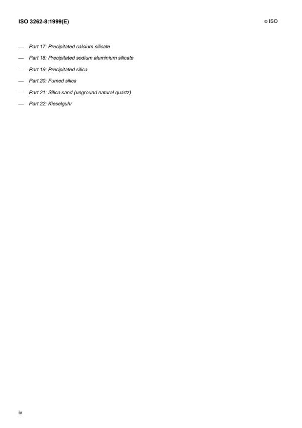 ISO 3262-8:1999 ISO 3262-8:1999 - Extenders for paints -- Specifications and methods of test - Page 4 preview