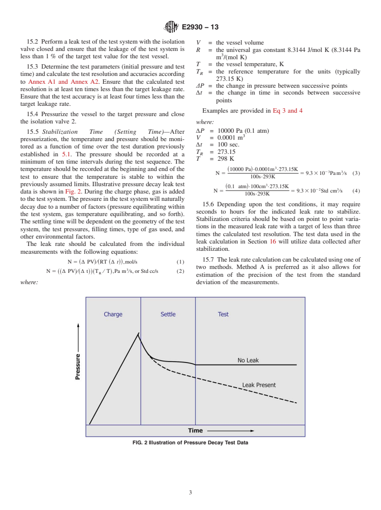 ASTM E2930-13 - Standard Practice for Pressure Decay Leak Test Method