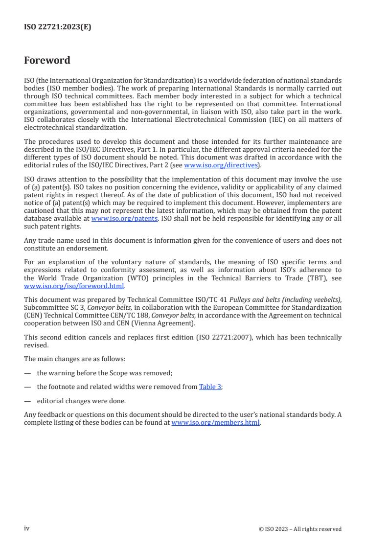 ISO 22721:2023 ISO 22721:2023 - Conveyor belts — Specification for rubber- or plastics-covered conveyor belts of textile construction for underground mining
Released:27. 07. 2023 - Page 4 preview