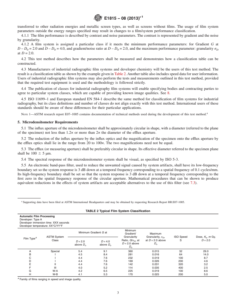 REDLINE ASTM E1815-08(2013)e1 - Standard Test Method for Classification of Film Systems for Industrial Radiography