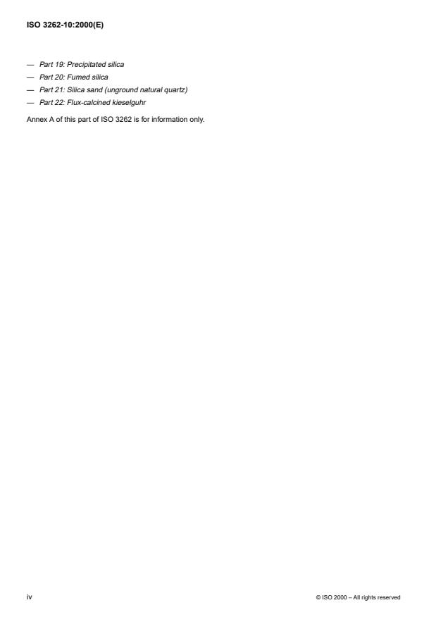 ISO 3262-10:2000 ISO 3262-10:2000 - Extenders for paints -- Specifications and methods of test - Page 4 preview