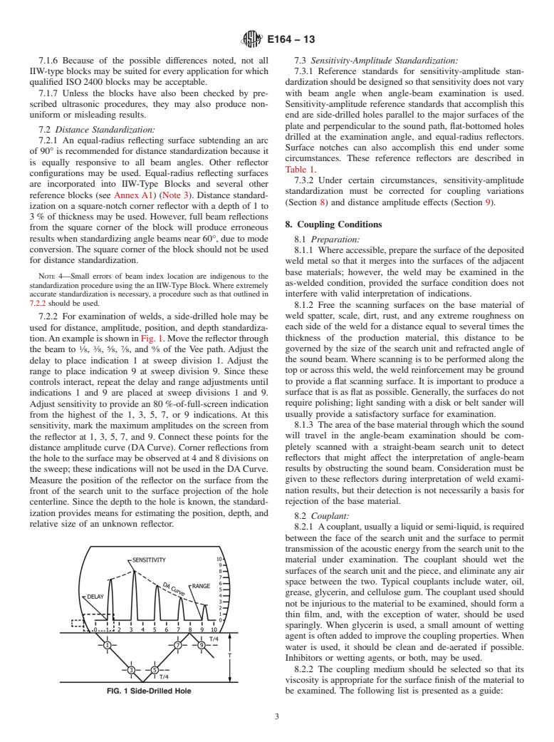 ASTM E164-13 - Standard Practice for  Contact Ultrasonic Testing of Weldments