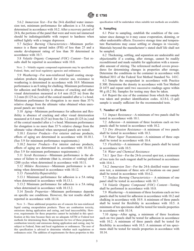 ASTM E1795-00 - Standard Specification for Non-Reinforced Liquid Coating Encapsulation Products for Leaded Paint in Buildings